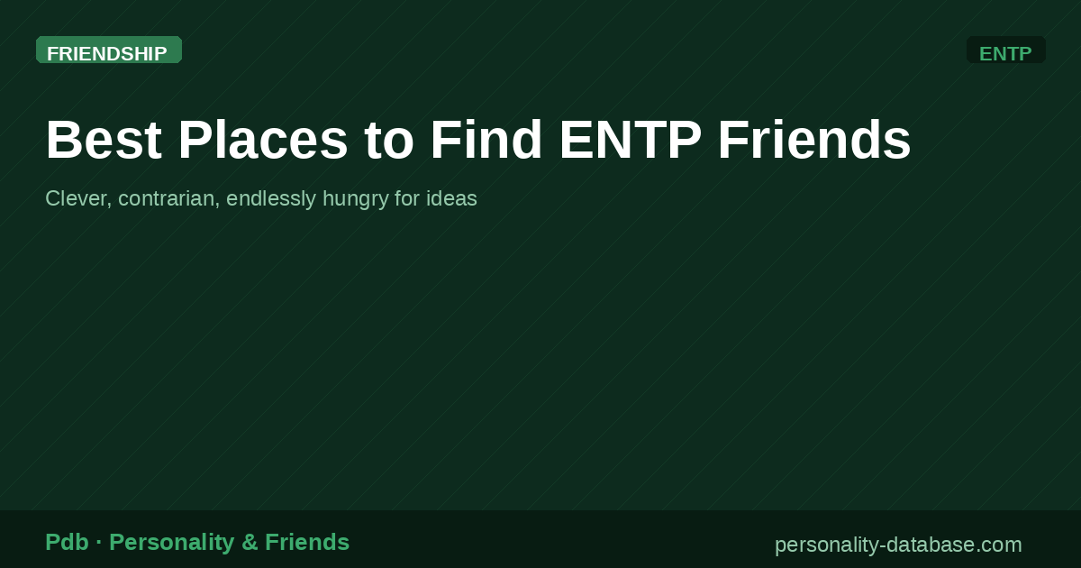 Best Places to Find ENTP Friends