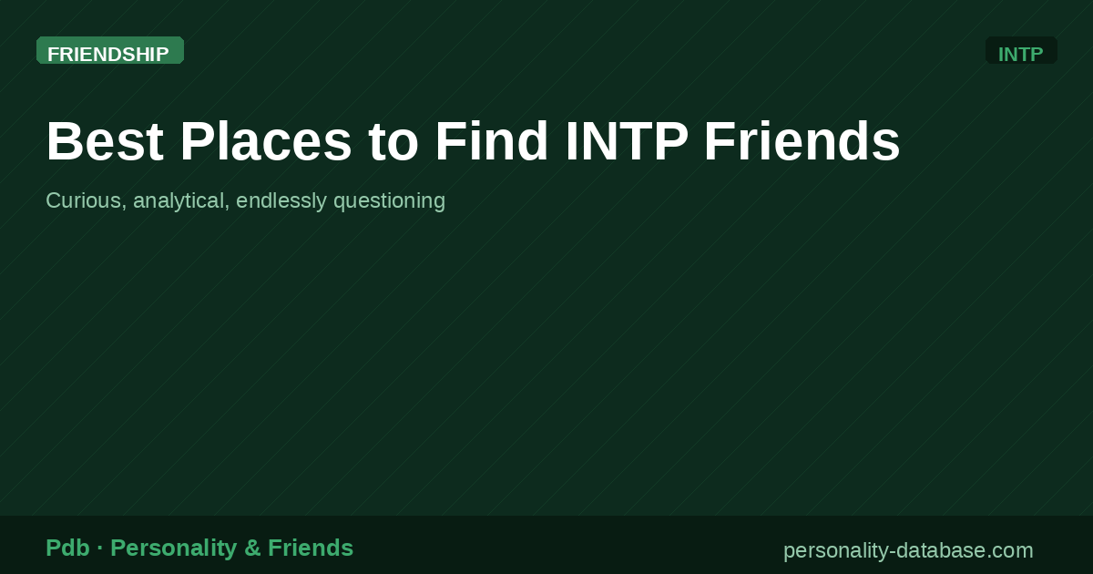 Best Places to Find INTP Friends