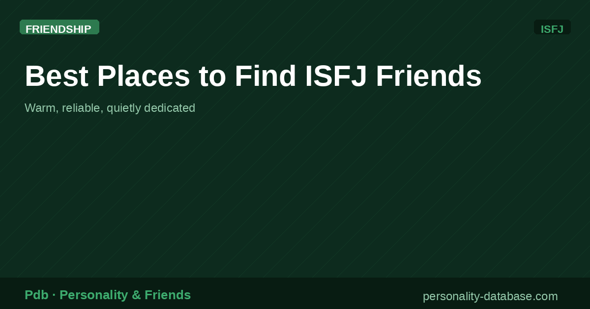 Best Places to Find ISFJ Friends